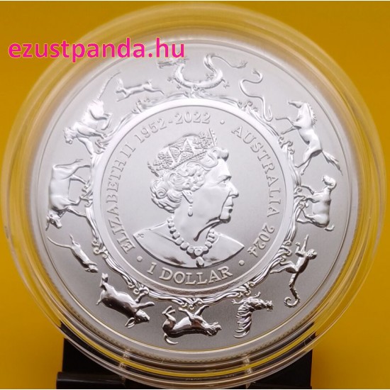 Sárkány éve 2024 1 uncia ausztrál ezüst pénzérme (RAM)