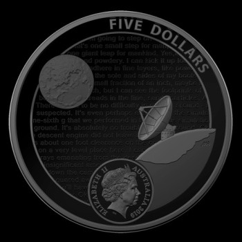 Holdraszállás Apollo 11 2019 1 uncia ausztrál proof, homorú ezüst pénzérme (RAM) Holdraszállás Apollo 11 2019 1 uncia ausztrál proof, homorú ezüst pénzérme (RAM)
