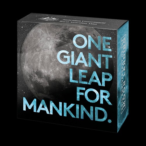 Holdraszállás Apollo 11 2019 1 uncia ausztrál proof, homorú ezüst pénzérme (RAM)