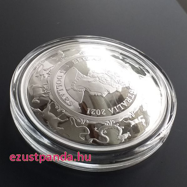 Bivaly éve 2021 1 uncia ausztrál proof ezüst pénzérme (RAM), homorú !