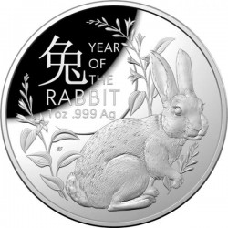 Nyúl éve 2023 1 uncia ausztrál proof ezüst pénzérme (RAM), homorú !