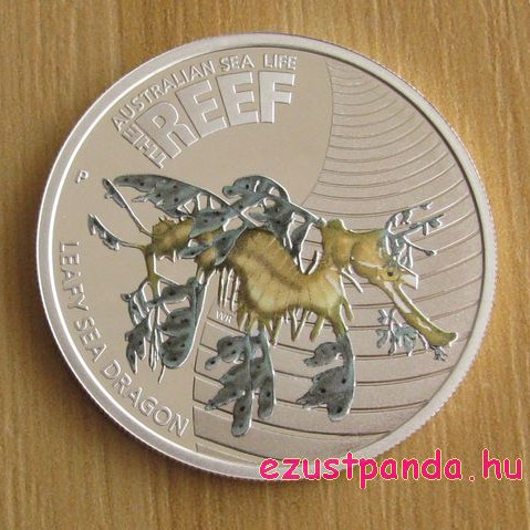 Korallzátony1 - Leveles tengeri sárkány 2010 1/2 uncia színes ezüst pénzérme Korallzátony1 - Leveles tengeri sárkány 2010 1/2 uncia színes ezüst pénzérme