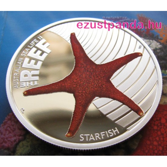 Korallzátony - Tengeri csillag 2011 1/2 uncia színes ezüst pénzérme