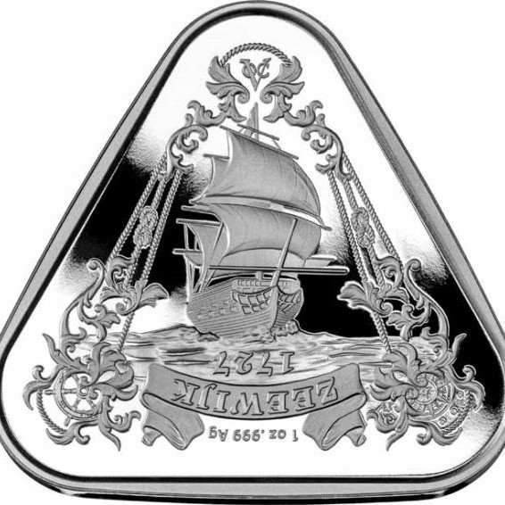 Hajótörés "Zeewijk 1727" 2021 1 uncia 1AUD ezüst pénzérme, háromszögletű Hajótörés "Zeewijk 1727" 2021 1 uncia 1AUD ezüst pénzérme, háromszögletű