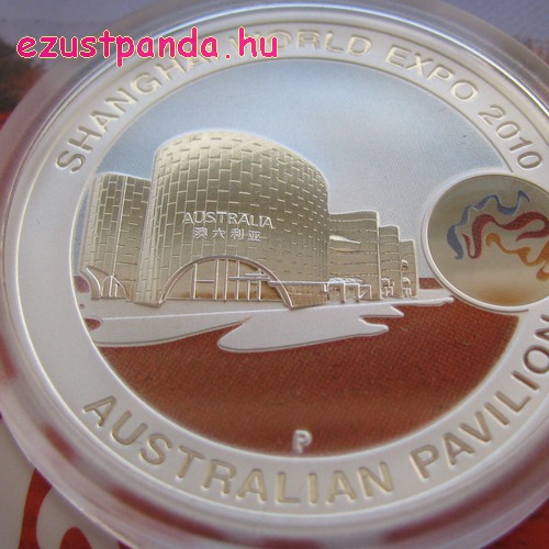 Shanghai ausztrál pavilon 1 uncia ausztrál ezüst pénzérme Shanghai ausztrál pavilon 1 uncia ausztrál ezüst pénzérme