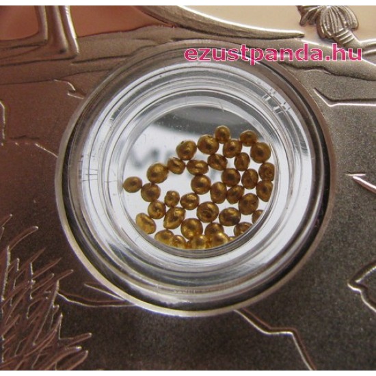 A világ kincsei - Aranyrögök 2014 1 uncia proof ezüst pénzérme aranyrögökkel