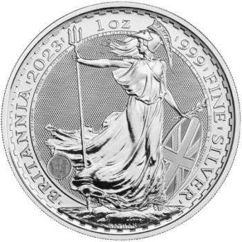 Britannia 2023 brit 1 uncia 2 GBP ezüst pénzérme - II. Erzsébet-fejes