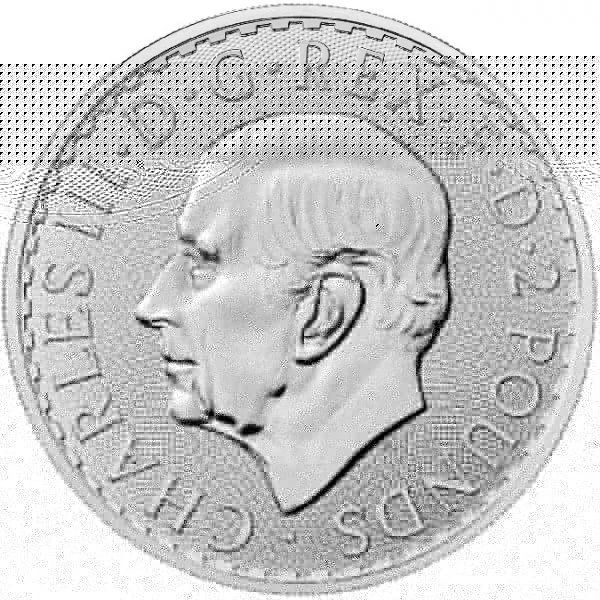 Britannia 2023 brit 1 uncia 2 GBP ezüst pénzérme - III. Károly-fejes