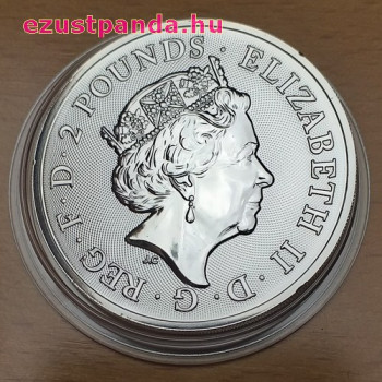 Angol királyi címer 2019 brit 1 uncia 2 GBP ezüst pénzérme