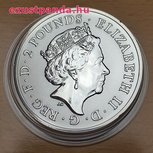 Angol királyi címer 2019 brit 1 uncia 2 GBP ezüst pénzérme