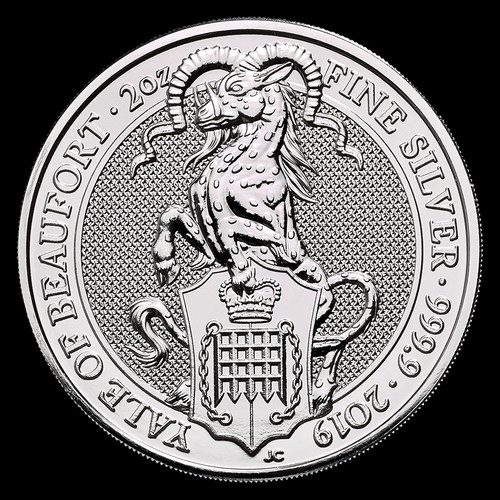 A királynő címerállatai - a Beaufort Antilop 2019 2 uncia 5 GBP ezüst pénzérme A királynő címerállatai - a Beaufort Antilop 2019 2 uncia 5 GBP ezüst pénzérme