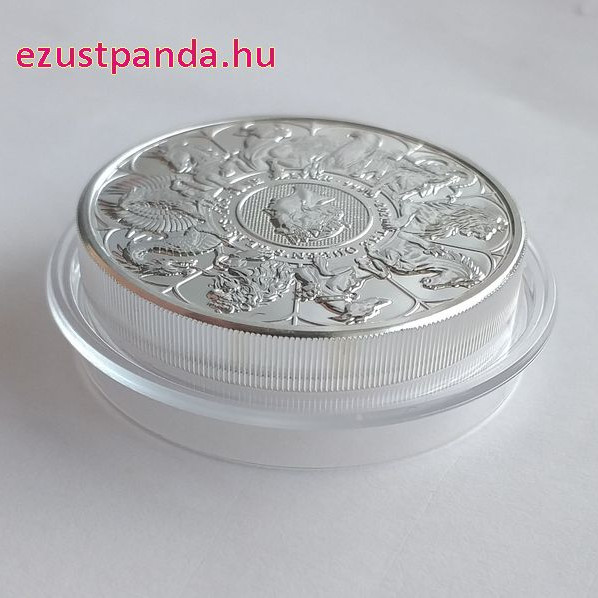 A királynő címerállatai 2021 2 uncia 5 GBP ezüst pénzérme A királynő címerállatai 2021 2 uncia 5 GBP ezüst pénzérme