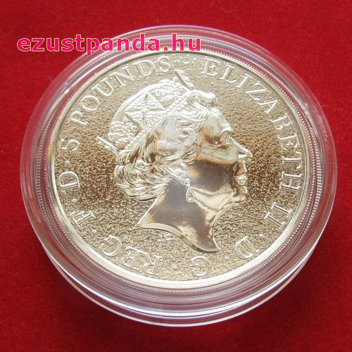 A királynő címerállatai - Wales-i Vörös Sárkány 2017 2 uncia 5 GBP ezüst pénzérme A királynő címerállatai - Wales-i Vörös Sárkány 2017 2 uncia 5 GBP ezüst pénzérme
