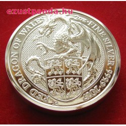 A királynő címerállatai - Wales-i Vörös Sárkány 2017 2 uncia 5 GBP ezüst pénzérme