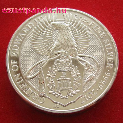 A királynő címerállatai - Griff 2017 2 uncia 5 GBP ezüst pénzérme A királynő címerállatai - Griff 2017 2 uncia 5 GBP ezüst pénzérme