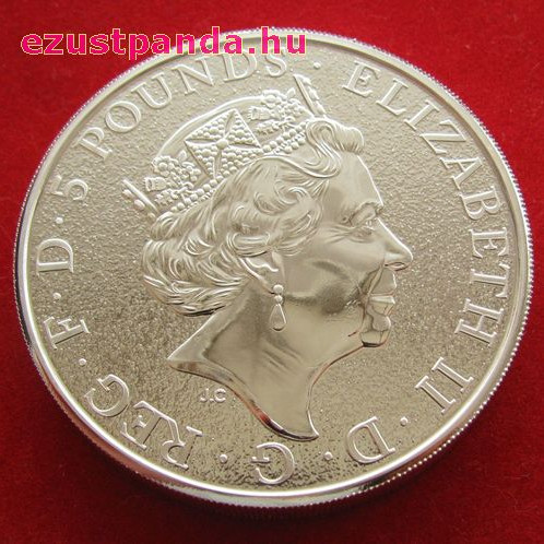 A királynő címerállatai - Griff 2017 2 uncia 5 GBP ezüst pénzérme A királynő címerállatai - Griff 2017 2 uncia 5 GBP ezüst pénzérme