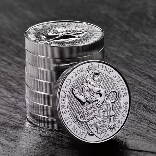 A királynő címerállatai - Oroszlán 2016 2 uncia 5 GBP ezüst pénzérme A királynő címerállatai - Oroszlán 2016 2 uncia 5 GBP ezüst pénzérme
