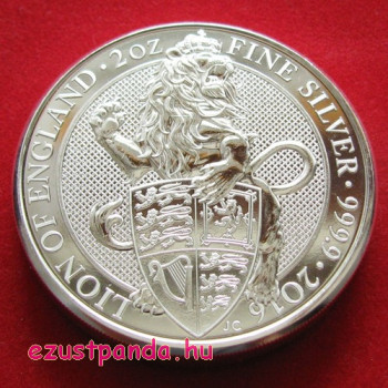 A királynő címerállatai - Oroszlán 2016 2 uncia 5 GBP ezüst pénzérme