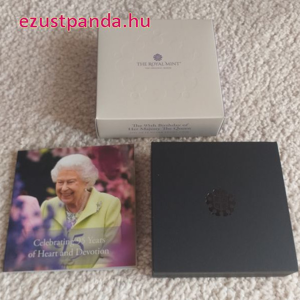 II. Erzsébet királynő 95 éves 2021 5 GBP proof ezüst pénzérme II. Erzsébet királynő 95 éves 2021 5 GBP proof ezüst pénzérme