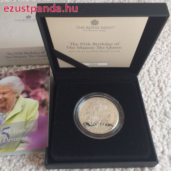 II. Erzsébet királynő 95 éves 2021 5 GBP proof ezüst pénzérme II. Erzsébet királynő 95 éves 2021 5 GBP proof ezüst pénzérme