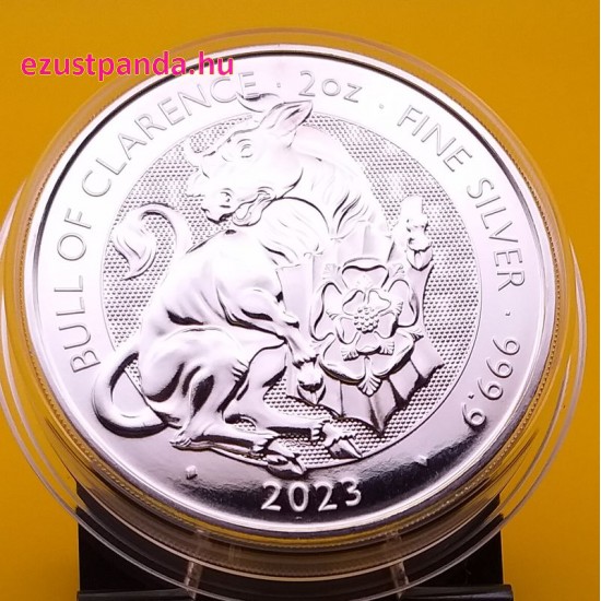 A Tudor-ház címerállatai - Clarence Bikája 2023 2 uncia 5 GBP ezüst pénzérme A Tudor-ház címerállatai - Clarence Bikája 2023 2 uncia 5 GBP ezüst pénzérme
