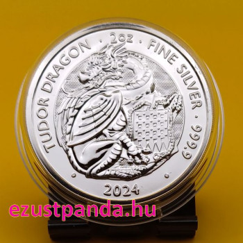 A Tudor-ház címerállatai - Sárkány 2024 2 uncia 5 GBP ezüst pénzérme