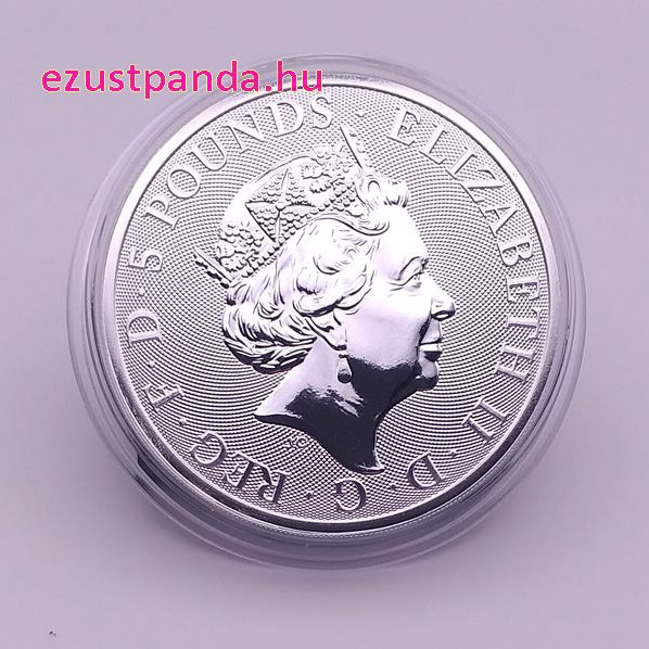 A Tudor-ház címerállatai - Oroszlán 2022 2 uncia 5 GBP ezüst pénzérme