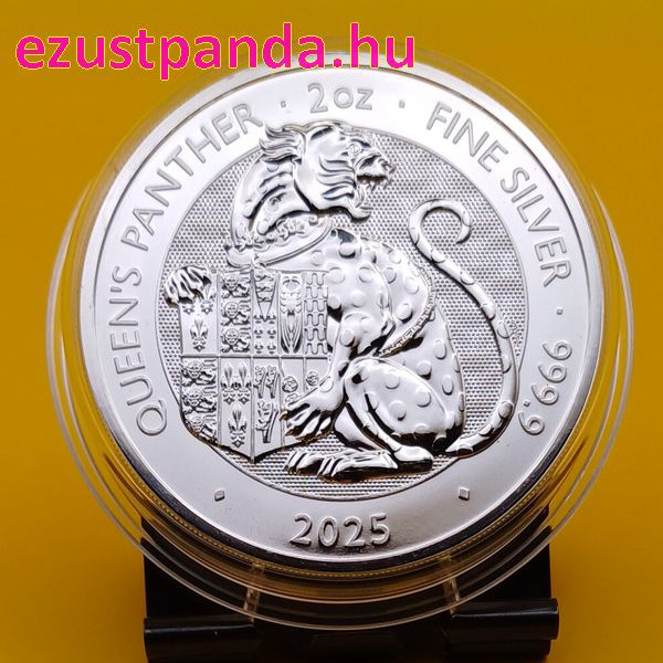 A Tudor-ház címerállatai - Párduc 2025 2 uncia 5 GBP ezüst pénzérme A Tudor-ház címerállatai - Párduc 2025 2 uncia 5 GBP ezüst pénzérme