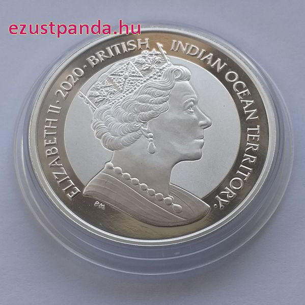 Zöld teknős 2020 Brit Indiai Óceáni Terület 1 uncia ezüst pénzérme Zöld teknős 2020 Brit Indiai Óceáni Terület 1 uncia ezüst pénzérme