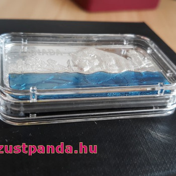 Lazacra vadászó medve 2018 1,5 uncia kanadai high-relief ezüst pénzérme