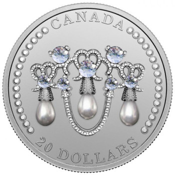 Lover's Knot Tiara - a Királynő fejdísze 2021 1 uncia kanadai proof ezüst pénzérme Swarovski kristályokkal