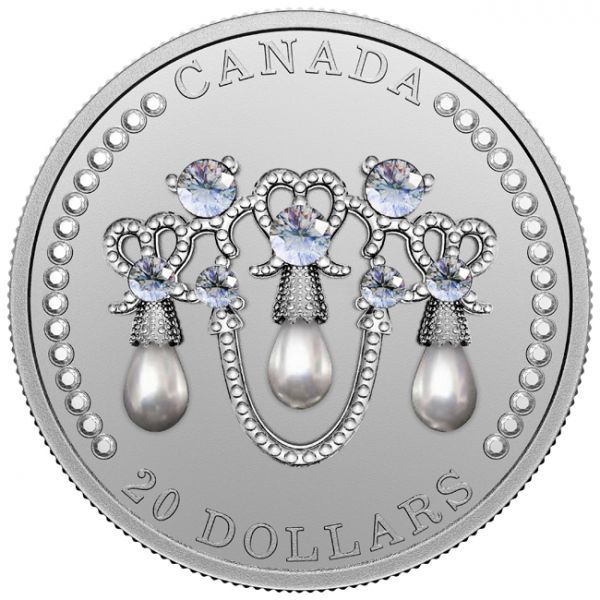Lover's Knot Tiara - a Királynő fejdísze 2021 1 uncia kanadai proof ezüst pénzérme Swarovski kristályokkal