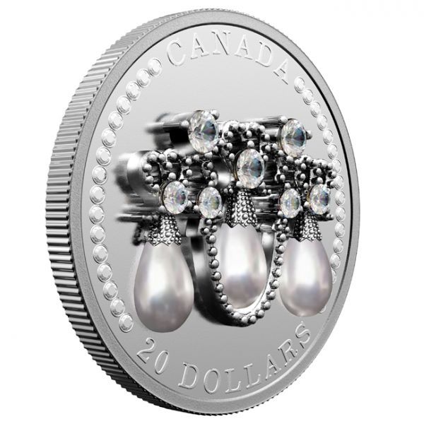 Lover's Knot Tiara - a Királynő fejdísze 2021 1 uncia kanadai proof ezüst pénzérme Swarovski kristályokkal