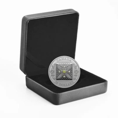 Gyémánt diadém - a Királynő fejdísze 2022 1 uncia kanadai proof ezüst pénzérme Swarovski kristályokkal