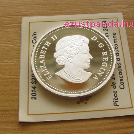 Őszi vízesés 2014 1 uncia kanadai proof ezüst pénzérme Őszi vízesés 2014 1 uncia kanadai proof ezüst pénzérme