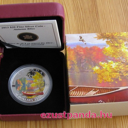 Őszi tó 2013 1 uncia kanadai proof ezüst pénzérme