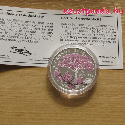Cseresznyevirág 2016 proof ezüst pénzérme Cseresznyevirág 2016 proof ezüst pénzérme