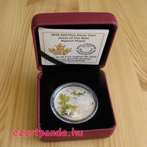 Kristály esőcsepp 2016 1 uncia proof ezüst pénzérme Swarovski kristályokkal