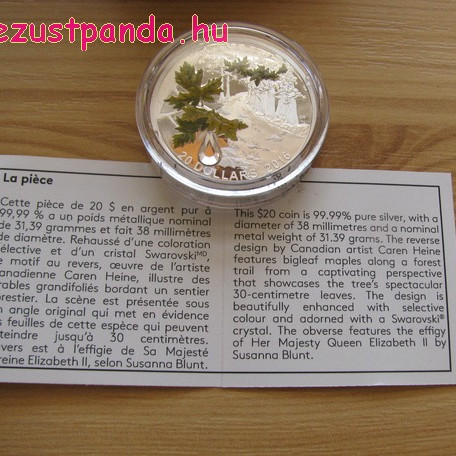 Kristály esőcsepp 2016 1 uncia proof ezüst pénzérme Swarovski kristályokkal