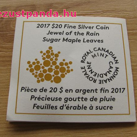 Kristály esőcsepp 2017 1 uncia proof ezüst pénzérme Swarovski kristályokkal Kristály esőcsepp 2017 1 uncia proof ezüst pénzérme Swarovski kristályokkal