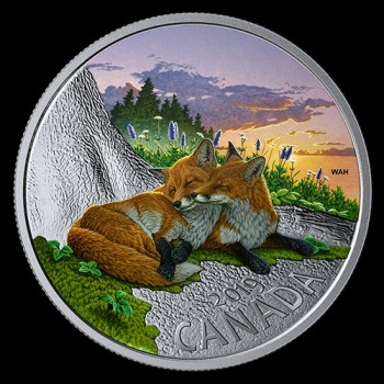 Kanada állatai - Róka 2019 1 uncia proof ezüst pénzérme