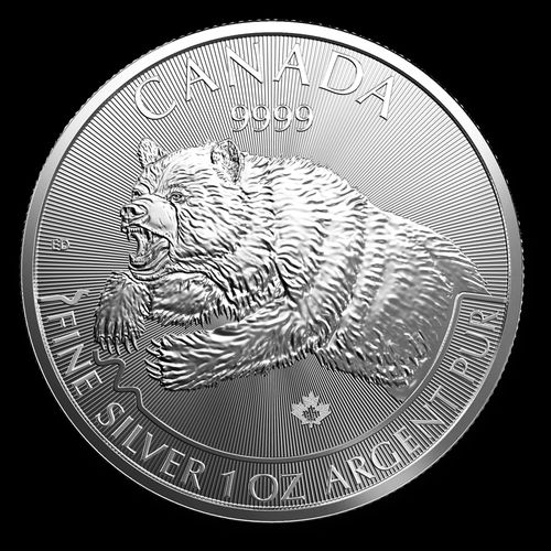 Grizzly medve 2019 1 uncia ezüst pénzérme Grizzly medve 2019 1 uncia ezüst pénzérme