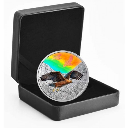Szirti sas 2019 2 uncia kanadai proof ezüst pénzérme hologrammal Szirti sas 2019 2 uncia kanadai proof ezüst pénzérme hologrammal