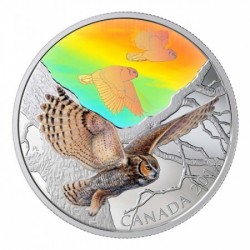 Uhu bagoly 2019 2 uncia kanadai proof ezüst pénzérme hologrammal