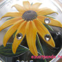 Black-Eyed Susan virág 2015 1 uncia proof ezüst pénzérme Swarovski kristályokkal