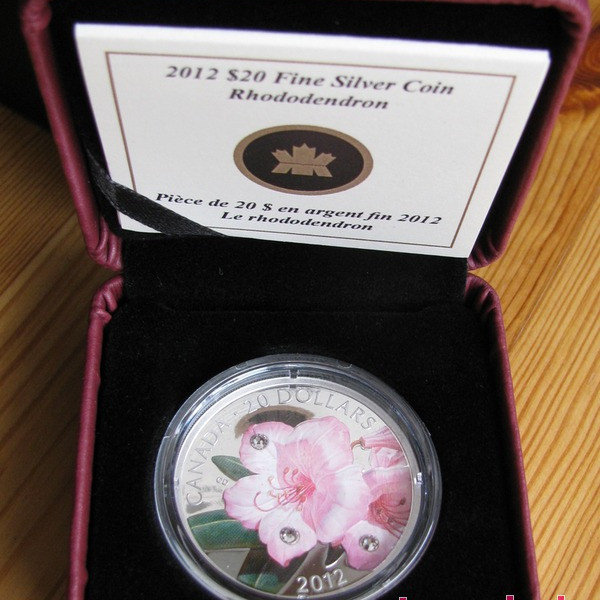 Rhododendron 2012 1 uncia proof ezüst pénzérme Swarovski kristályokkal