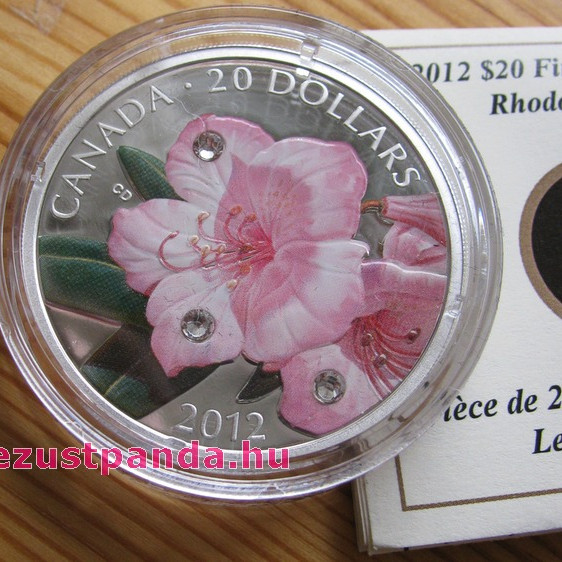 Rhododendron 2012 1 uncia proof ezüst pénzérme Swarovski kristályokkal