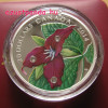 Vörös trillium (hármasszirom) 2014 1 uncia proof ezüst pénzérme Swarovski kristályokkal