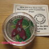 Vörös trillium (hármasszirom) 2014 1 uncia proof ezüst pénzérme Swarovski kristályokkal