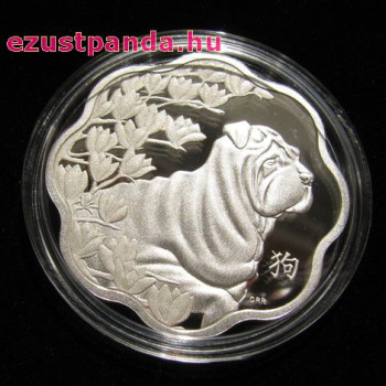 Lunar Lotus Kutya 2018 1 uncia proof ezüst pénzérme